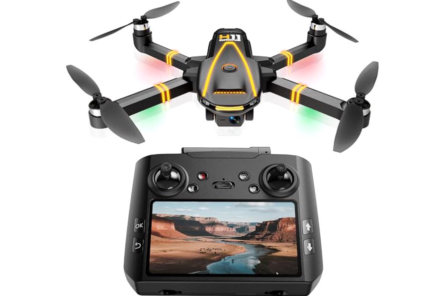 GPS Drone with EIS 4K Camera for Adults Kids, RC Drones with 4.5 inch HD Screen on Controller,Auto Return,2 Batteries for 45 min Flight Time,Long Range Transmission,Circle Fly and Follow Me Mode,Foldable Quadcopter for Beginner Kids Gifts Toy,Under 249g product image