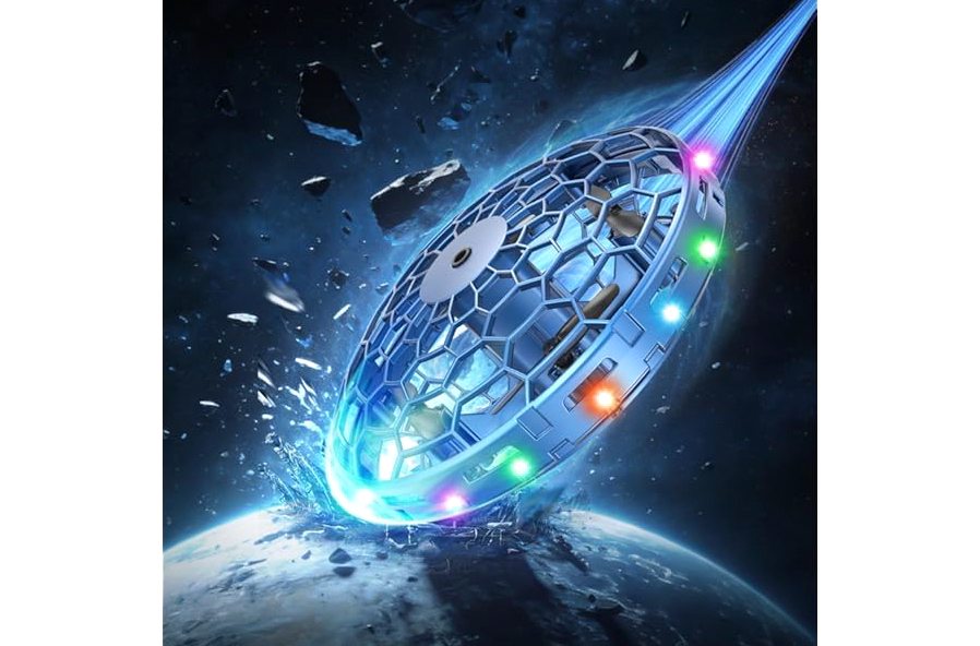 PYMSRTY Flying Toy Drone for Kids，360° Hands Free Motion Sensors Mini Drone with Cool LED Lights,Easy Indoor Small UFO Toy Flying Ball Drone for Kids -Blue product image