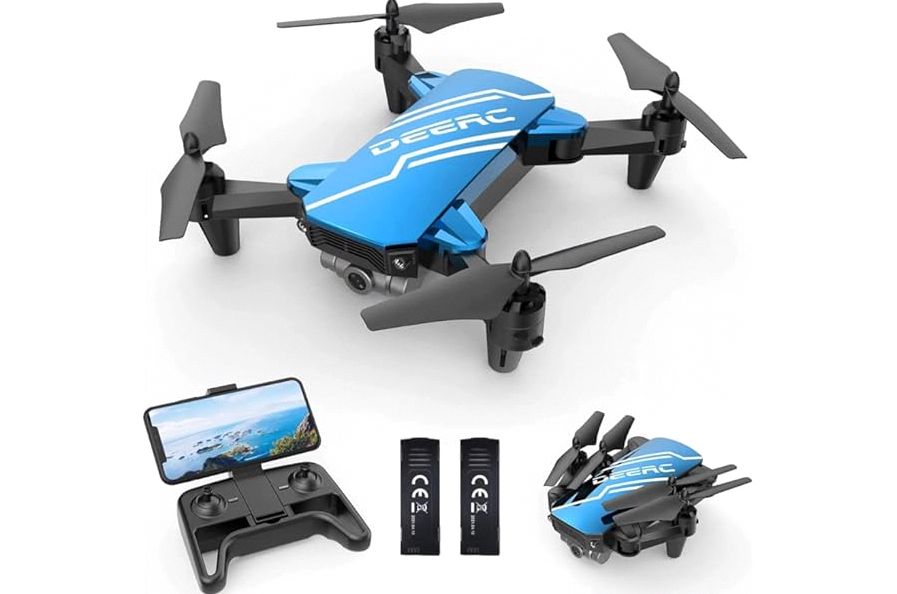 DEERC D20 Mini Drone for Kids with 720P HD FPV Camera Remote Control Toys Gifts for Boys Girls with Altitude Hold, Headless Mode, One Key Start Speed Adjustment, 3D Flips 2 Batteries, Blue product image
