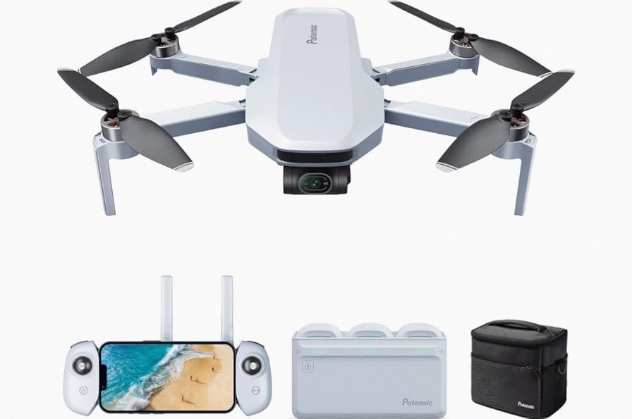 Potensic ATOM 3-Axis Gimbal 4K GPS Drone, Under 249g, 96 Mins Flight, Max 6KM Transmission, Visual Tracking, 4K/30FPS QuickShots, Lightweight for Adults and Beginners, Fly More Combo product image