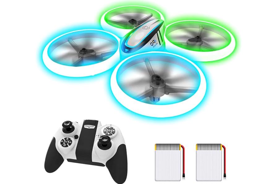 Q9s Drones for Kids,RC Drone with Altitude Hold and Headless Mode,Quadcopter with Blue&Green Light,Propeller Full Protect,2 Batteries and Remote Control,Easy to fly Kids Gifts Toys for Boys and Girls product image