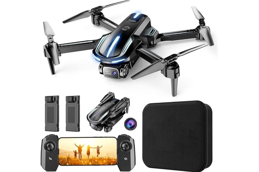 Drone with Camera for Adults Beginners Kids, Fun 1080P Foldable Mini Drone for Exciting Indoor Outdoor Play, RC Quadcopter with 2 Batteries, One Key Start, Easy to Fly, Altitude Hold, 3D Flips product image