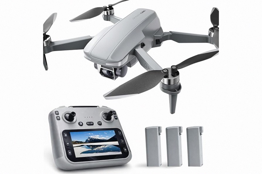 GPS Drone with EIS 4K Camera for Adults Kids, RC Drones with 4.5 inch HD Screen on Controller, Auto Return, 3 Batteries for 90 min Flight Time, 3280 FT Long Control Range Transmission, Circle Fly and Follow Me Mode, Foldable Quadcopter for Beginner Kids Gifts Toy, Under 249g product image