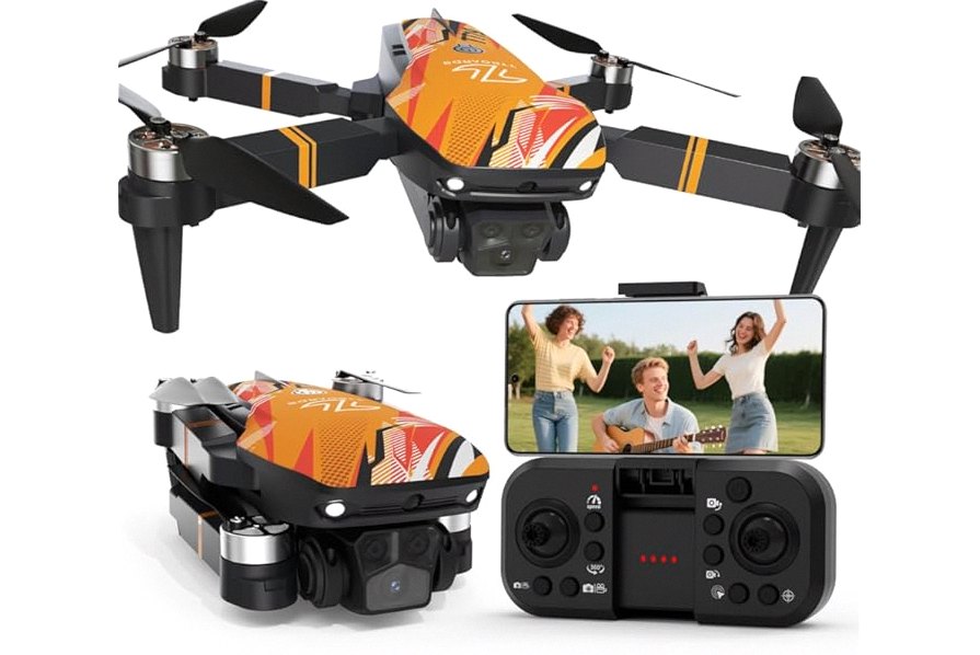 TT19 Drone with Camera 1080P for Adults, Drones with 270° Obstacle Avoidance Function, Brushless Motor, Level 3 Wind Resistance, Foldable Quadcopter Mini Drone for Beginners, Orange product image