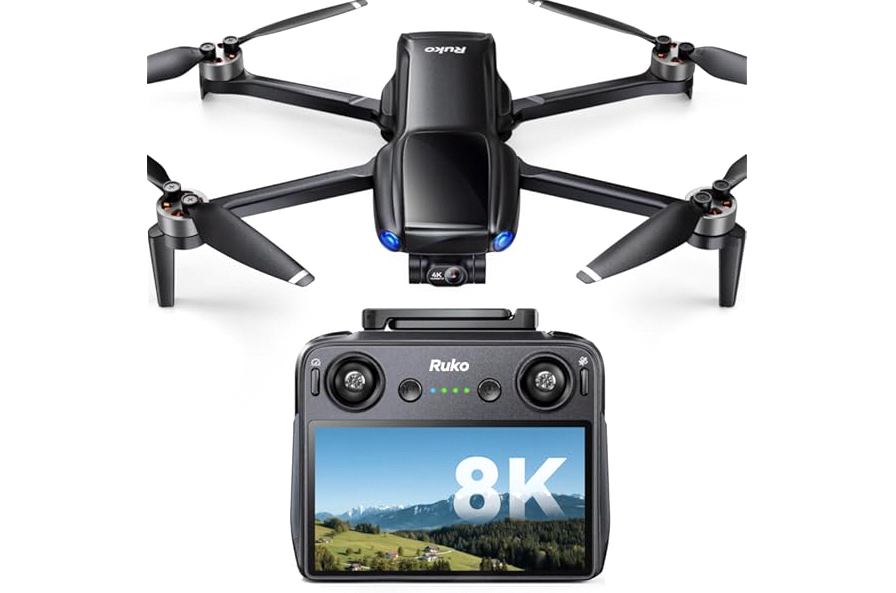 Ruko U11MINI 4K (RC3), Professional 8K Drone with 5.5" Screen Controller, Drones with camera for Adults 4K Video, 3-Axis Gimbal, 20000ft FPV Transmission, Under 249g, Beginner (64-Min Flight) product image